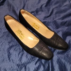 Salvatore Ferragamo Vintage Black Block Heels